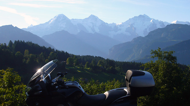 RT und Eiger, Mönch und Jungfrau von Beatenberg aus