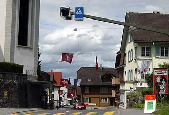 Ende der Passstrasse im Dorf Entlebuch