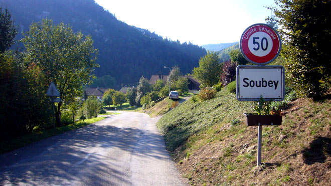 Ortschaft Soubey am Doubs gelegen