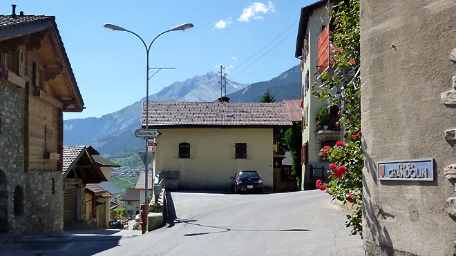 Chandolin, Wegweiser Richtung Sanetsch