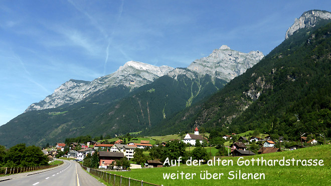 Auf der alten Gotthardstrasse, hier in Silenen (UR)