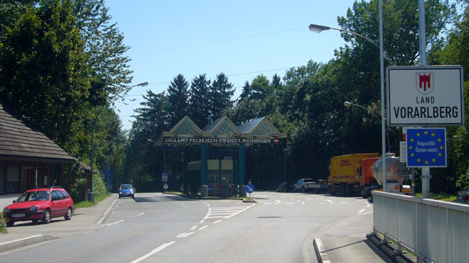 Grenzübergang, Österr. Zollamt Feldkirch, Vorarlberg