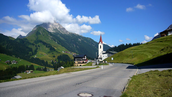 Warth Ende Hochtannbergpass, Start zum Flexenpass