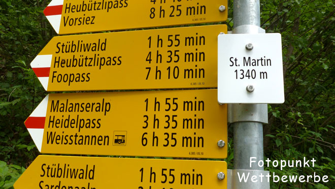 St. Martin ist erreicht, immerhin 1340 m.ü.M., Fotopunkt Wettbewerbe
