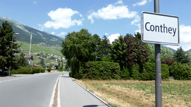 Conthey, Start und Ziel der Fahrt zum Lac de Derborance