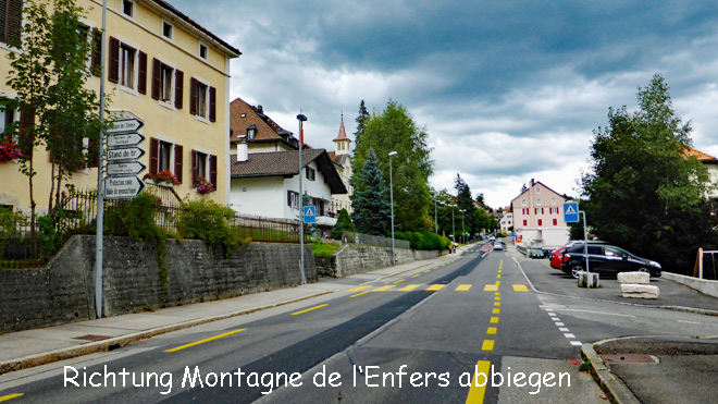 Richtung Montagne de l'Enfers abbiegen