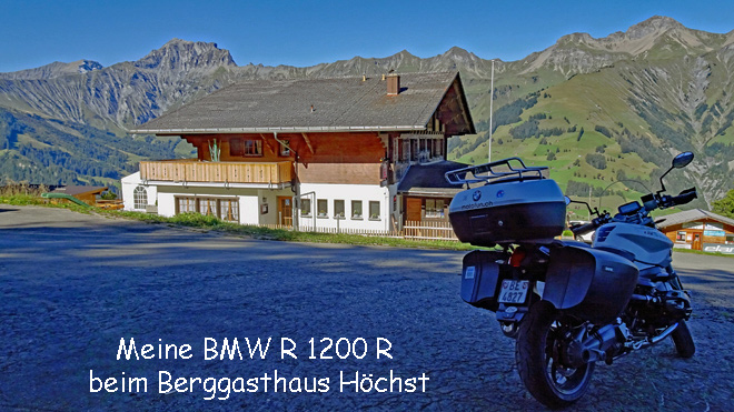 Meine BMW R 1200 R beim Berggasthaus Höchst