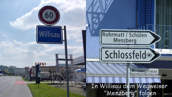 In Willisau nicht in die Altstadt fahren, der Abzweig nach dem Menzberg ist vorher