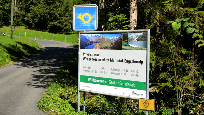 Mautpflichtige Strasse, Motorräder CHF 4.--