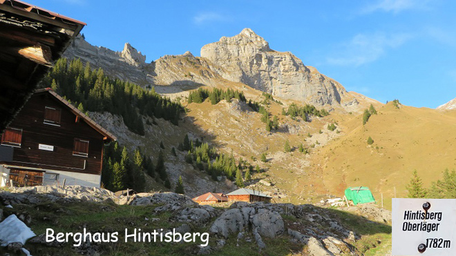 Ankunft beim Berghaus Hintisberg, 1782 m.ü.M. Nach einer wohlverdienten Rast; - Talfahrt hinunter nach Lütschental (BE)