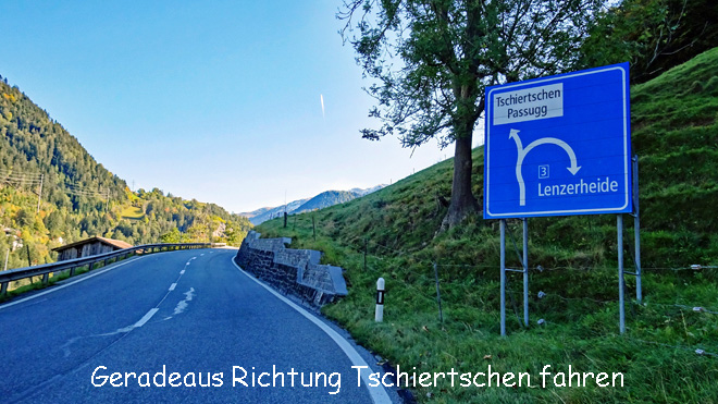 Richtung Tschiertschen fahren