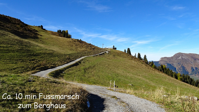 Fussweg zum Berghaus Hühnerköpfe, ca. 10 min
