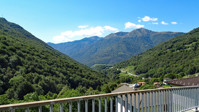 Rückfahrt nach Bironico, Blick ins Tal