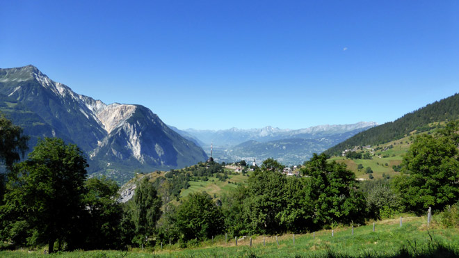 Blick hinunter ins Rhonetal