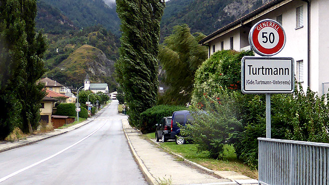 Turtmann (VS), Ziel / Start einer Fahrt hinauf nach Jeizinen, weiter bis zur unteren Feselalp und zurück nach Turtmann