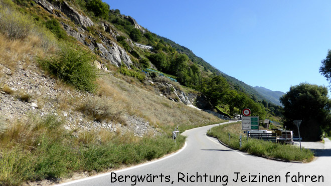Bergwärts, Richtung Jeizinen fahren