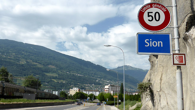 Sion (VS), Start / Ziel einer Fahrt hinauf zum Lac de Tseuzier