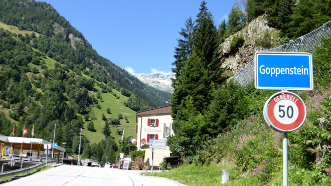 Goppenstein (VS) Start / Ziel einer Fahrt ins Lötschental bis Fafleralp