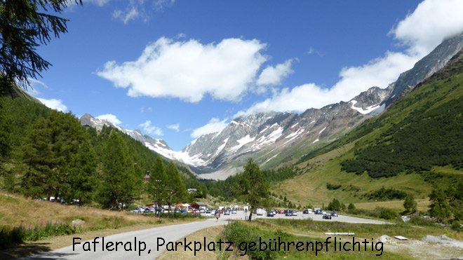 Fafleralp, 1763 m.ü.M. Parkplatz gebührenpflichtig
