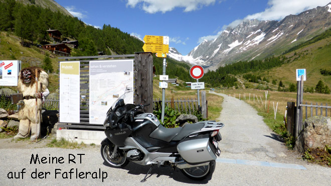 Meine BMW R 122 RT auf der Fafleralp, 1763 m.ü.M.