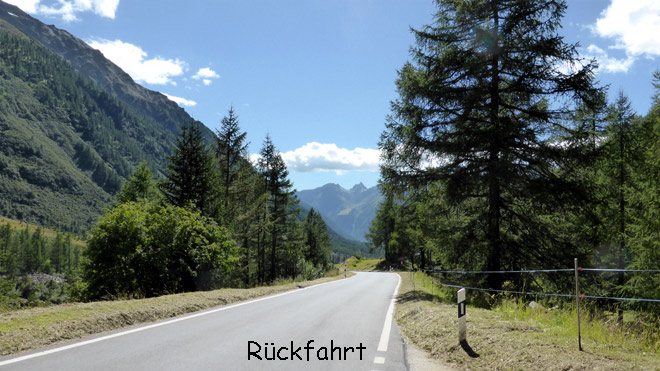 Beginn der Rückfahrt zurück nach Goppenstein