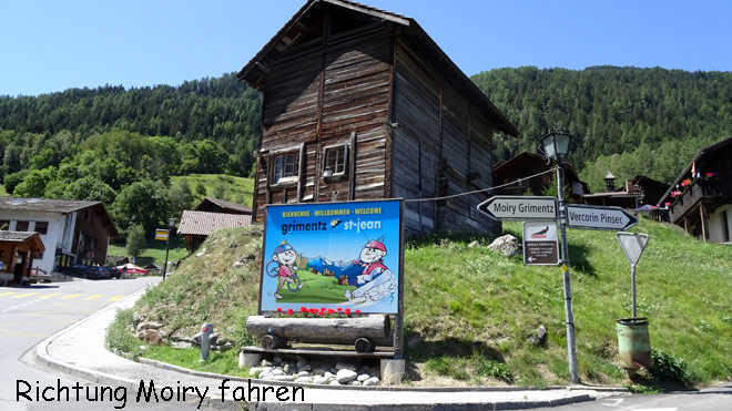 Richtung Moiry fahren