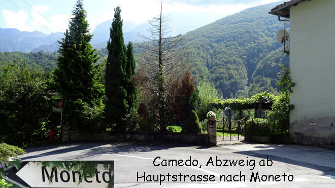 Camedo, Abzweig ab Hauptstrasse Richtung Monetao