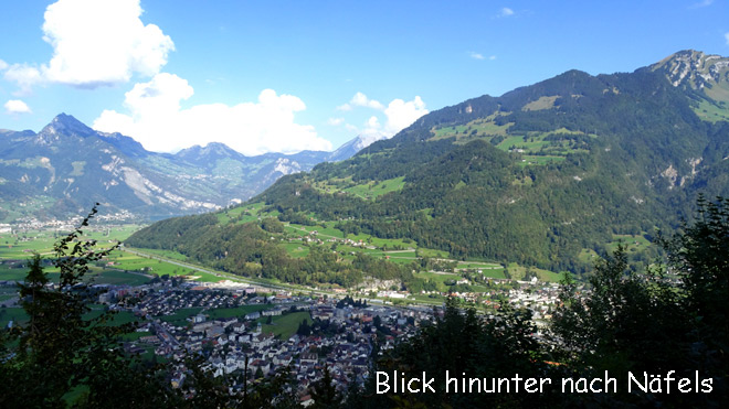 Blick hinunter nach Näfels