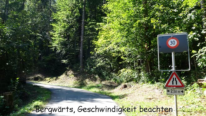 Bergwärts, Geschwindigkeit beachten