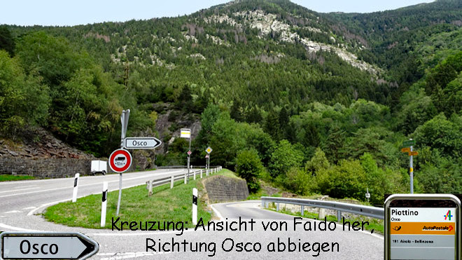 Links abbiegen Richtung Osco