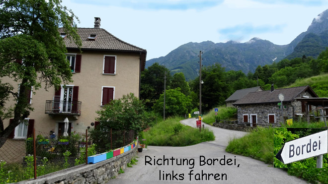 Richtung Bordei, links fahren