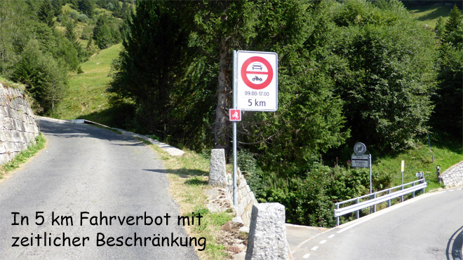 Fahrbeschränkung in 5km zwischen 09.00 und 17.00 Uhr