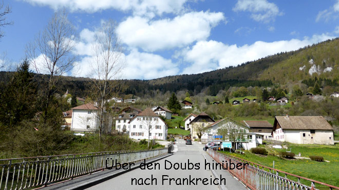 Über den Doubs hinüber nach Frankreich
