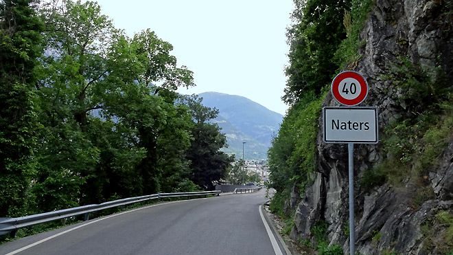 Naters Ziel / Start einer Fahrt hinauf zum Stausee Gibidum / Alp Egga