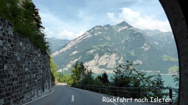 Rückfahrt von Isenthal hinunter zum See nach Isleten