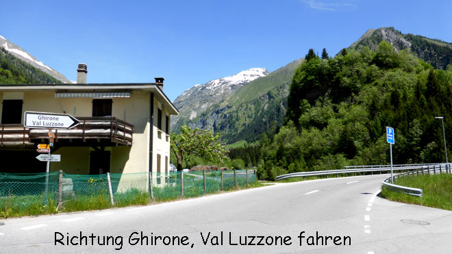 Richtung Ghirone, Val Luzzone fahren