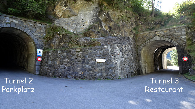 Tunnel 3 führt dich zum Restaurant