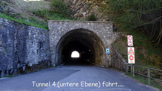 Tunnel 4 auf der unteren Ebene führt...