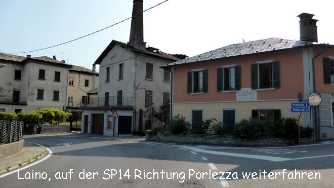 Laino, auf der SP14 Richtung Porlezza weiterfahren