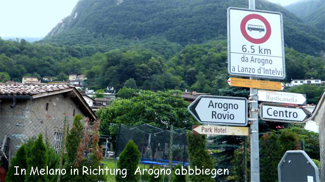 In Melano in Richtung Arogno abbiegen