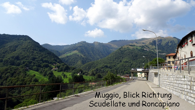 Muggio, Blick Richtung Scudallate und Roncapiano, hinten rechts